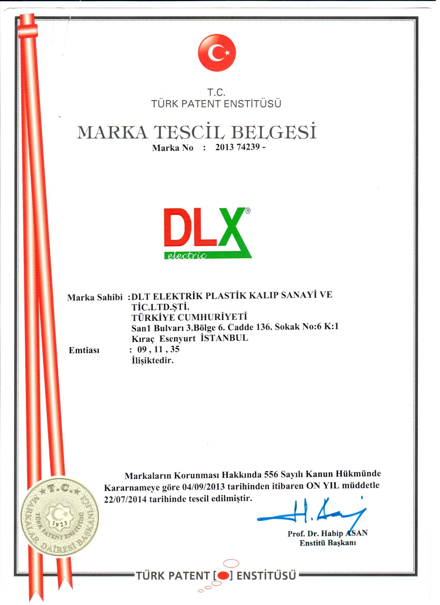 MARKA TESCİL-DLX Electric
